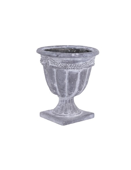 MACETERO FIBRA VIDRIO 32X32X37 ENVEJECIDO GRIS