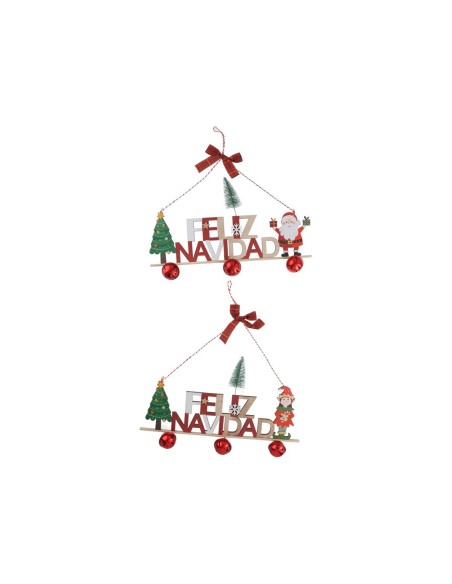 FELIZ NAVIDAD CAMPANA X2 STD 36X22.5CM LUNIU
