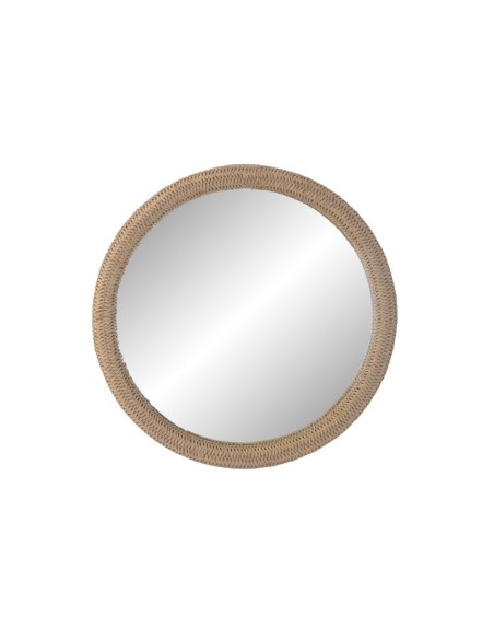 ESPEJO RATAN CRISTAL 68X4X68 NATURAL