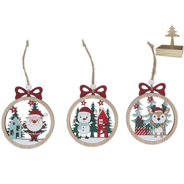 COLGANTE NAVIDAD 3 STD 8.7X10.5CM PRISMAHS