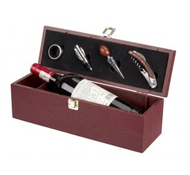 VINO SET 5 MDF INOX 36.5X11.5X12 GRANATE