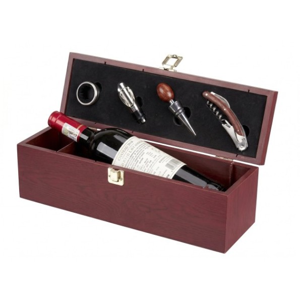 VINO SET 5 MDF INOX 36.5X11.5X12 GRANATE