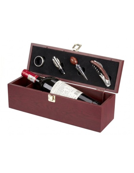 VINO SET 5 MDF INOX 36.5X11.5X12 GRANATE