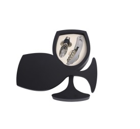 VINO SET 3 MDF INOX 11.5X22.5X4 NEGRO