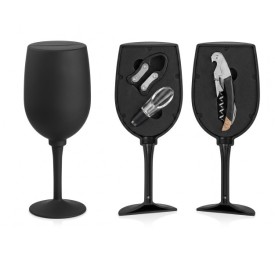 VINO SET 4 ABS INOX 9X9X24 GOMOSO NEGRO
