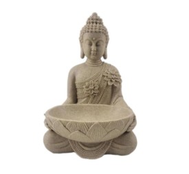 FIGURA RESINA 17.5X16.5X26 BUDA BANDEJA BEIGE