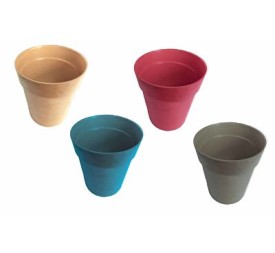 MACETA FIBRA DE BAMBU COLORES SURT. (7431)
