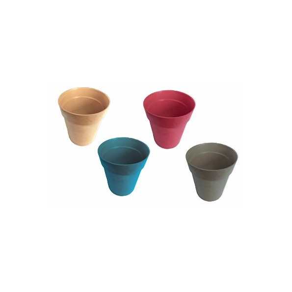 MACETA FIBRA DE BAMBU COLORES SURT. (7431)