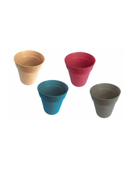 MACETA FIBRA DE BAMBU COLORES SURT. (7431)