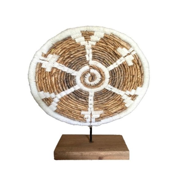 DECORACION MACRAME FIBRA DE BANANA 32X12X45