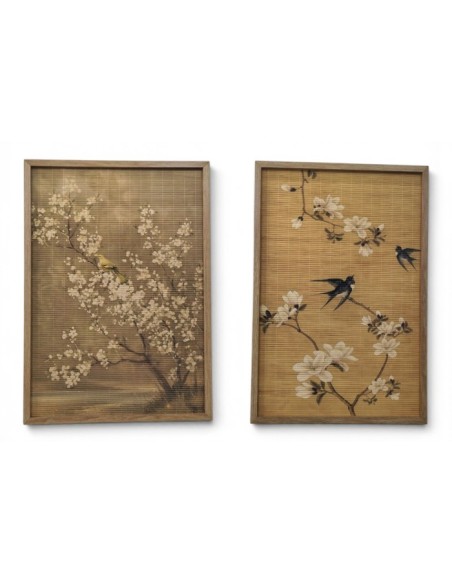 CUADRO BAMBU ABETO 50X3,2X70 AVES FLORES 2 SURT.