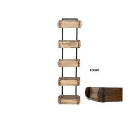ESTANTERIA TECA 32X14X124 LADRILLOS ANTIGUOS