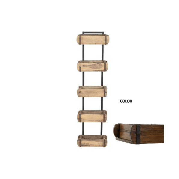 ESTANTERIA TECA 32X14X124 LADRILLOS ANTIGUOS