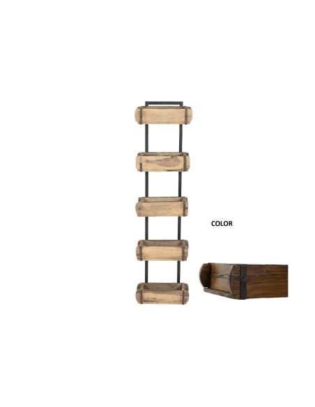 ESTANTERIA TECA 32X14X124 LADRILLOS ANTIGUOS