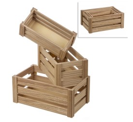 SET 3 CAJAS FRUTERAS MADERA CLASSIC LINE