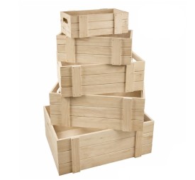 SET 5 CAJAS MADERA NATURAL