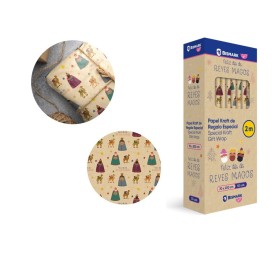 PAPEL DE REGALO KRAFT REYES MAGOS FRASE 70X200