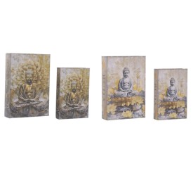 CAJA LIBRO SET 2 PU MDF 21X7X30 BUDA 2 SURT.