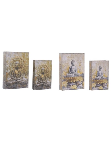 CAJA LIBRO SET 2 PU MDF 21X7X30 BUDA 2 SURT.