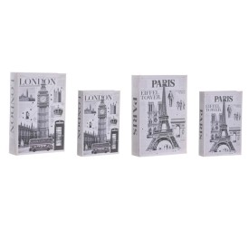 CAJA LIBRO SET 2 PU MDF 21X7X30 CITY 2 SURT.
