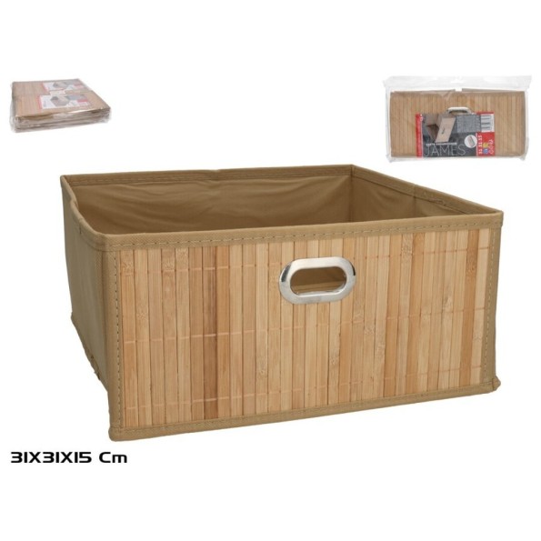 CESTO ORGANIZADOR DE BAMBU JAMES 31X31X15 CM