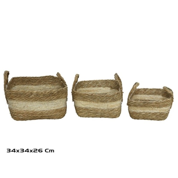 CESTA X3 CUADRADA 34X34X18/26CM DORN