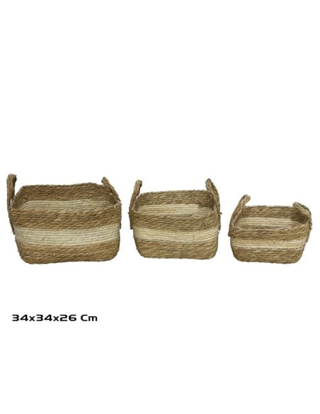 CESTA X3 CUADRADA 34X34X18/26CM DORN