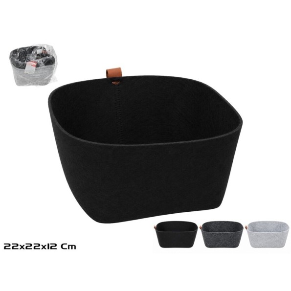 CESTA ORGANIZADORA FIELTRO CUADRADA 22X12CM 3 STD.