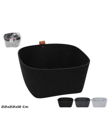 CESTA ORGANIZADORA FIELTRO CUADRADA 22X12CM 3 STD.
