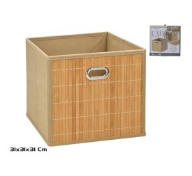 CAJA ALMACENAMIENTO BAMBU 31X31X31CM