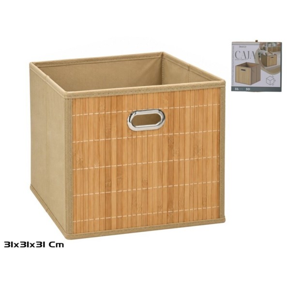 CAJA ALMACENAMIENTO BAMBU 31X31X31CM