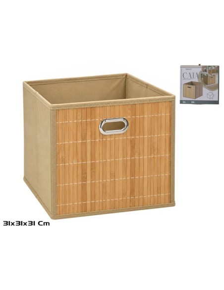 CAJA ALMACENAMIENTO BAMBU 31X31X31CM
