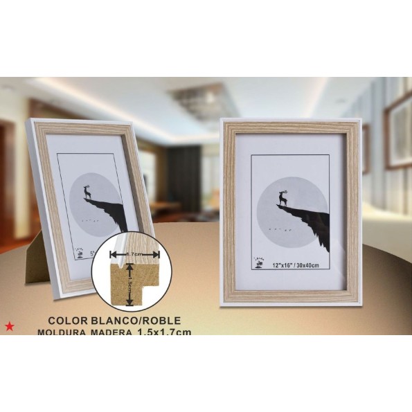 PORTAFOTO ROBLE/BL DM-893 30X40CM(6/12)