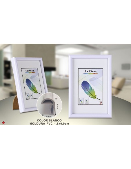 PORTAFOTO BLANCO PVC-604 9*13CM(24/72)