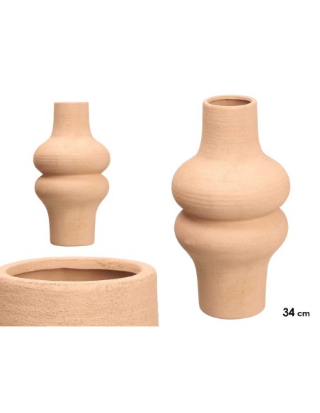 JARRON CURVAS 34CM TIERRA