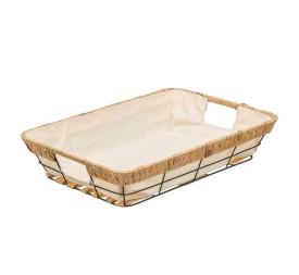 CESTA METAL RECTANGULAR TELA 40X28X8CM