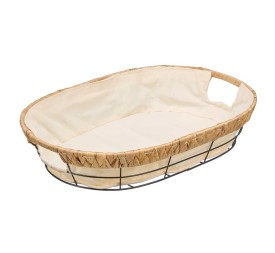 CESTA METAL OVALADA TELA 41X29X8CM