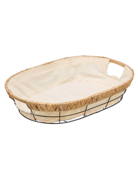 CESTA METAL OVALADA TELA 41X29X8CM