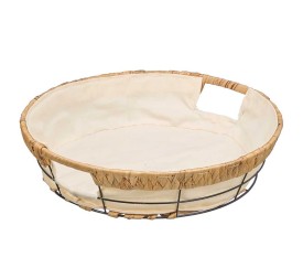 CESTA METAL REDONDA TELA 35,5X35,5X8CM