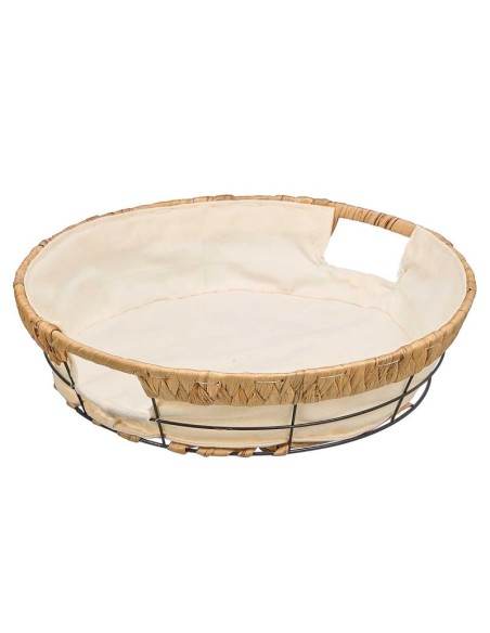CESTA METAL REDONDA TELA 35,5X35,5X8CM