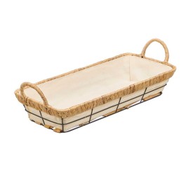 CESTA METAL RECTANGULAR TELA 41X18X7,5CM