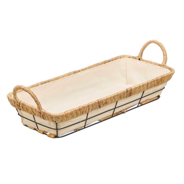 CESTA METAL RECTANGULAR TELA 41X18X7,5CM