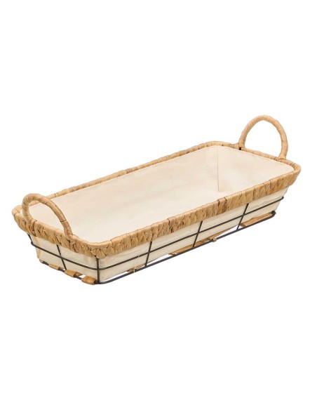 CESTA METAL RECTANGULAR TELA 41X18X7,5CM