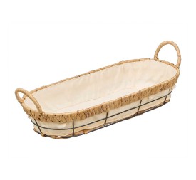 CESTA METAL OVALADA TELA 42X19X7,5CM