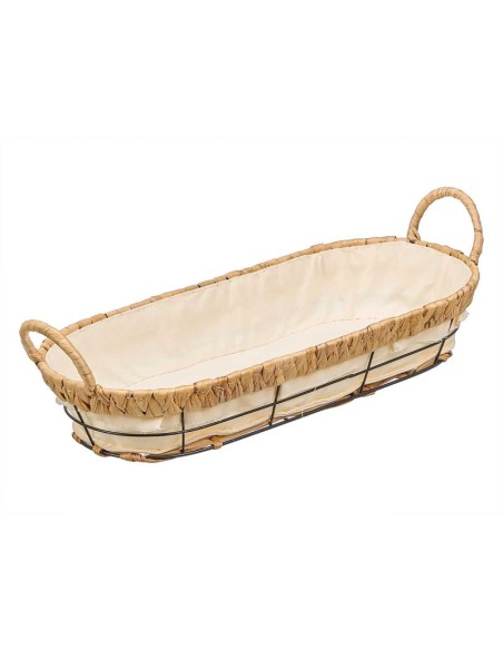 CESTA METAL OVALADA TELA 42X19X7,5CM