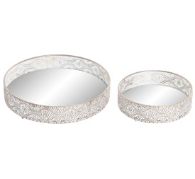 BANDEJA SET 2 METAL ESPEJO 28,5X28,5X3,5