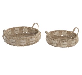 BANDEJA SET 2 FIBRA 34X34X12 NATURAL