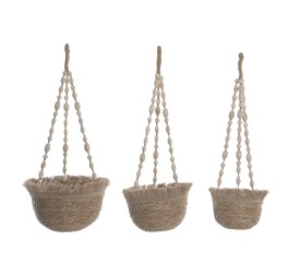 MACETERO SET 3 FIBRA 25X25X14 46 cm de cuerda
