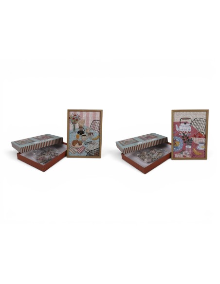 PUZZLE SET 2 MDF PAPEL 23X1X32 CAFE 2 SURT.