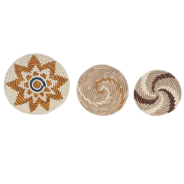 DECORACION PARED SET 3 SEAGRASS 48X8X48 NARANJA